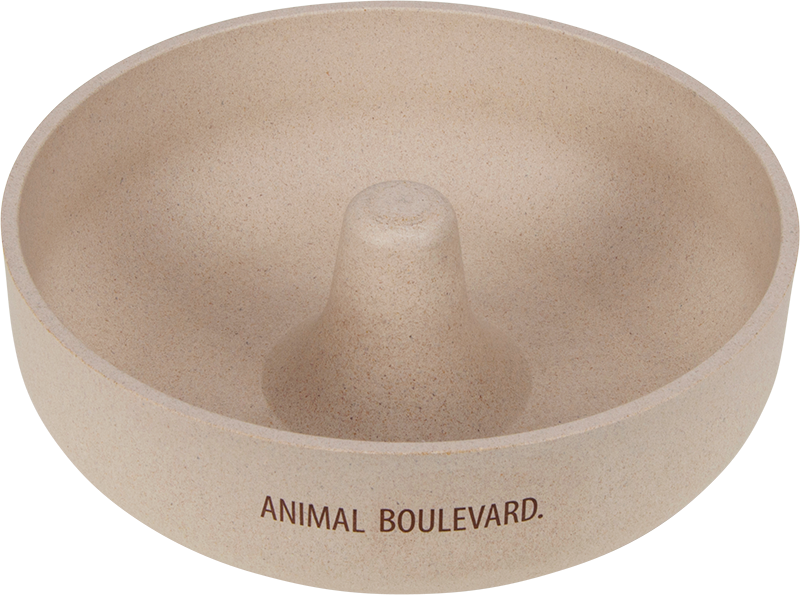 [AB65050] AB  Bamboe Slow Feeder Antislip Crème-21cm 