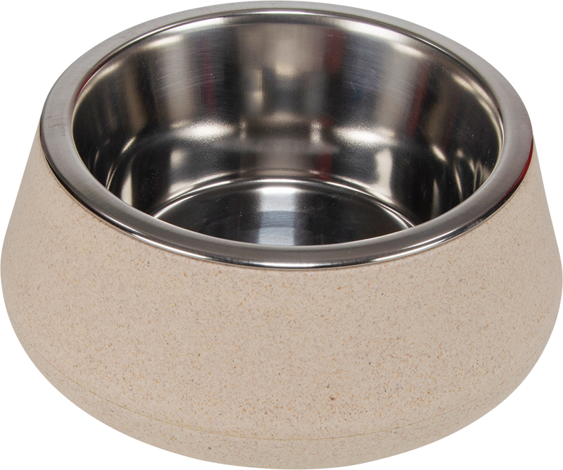 [AB65052] AB  Bamboe Kom met Inox Crème-17cm 