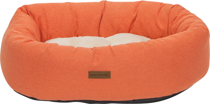 AB HOME&AWAY Panier Ovale avec Coussin Plush Sunset-XS 60x46x18cm