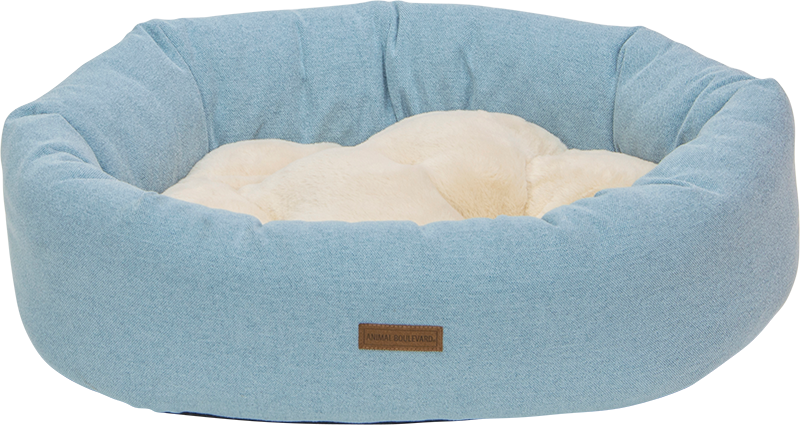 AB HOME&AWAY Panier Ovale avec Coussin Plush Sky-XS 60x46x18cm