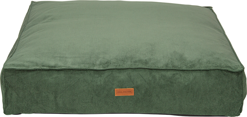 AB CORDUROY Orthopädisches Hundebett Moosgrün-M 80x80x15cm