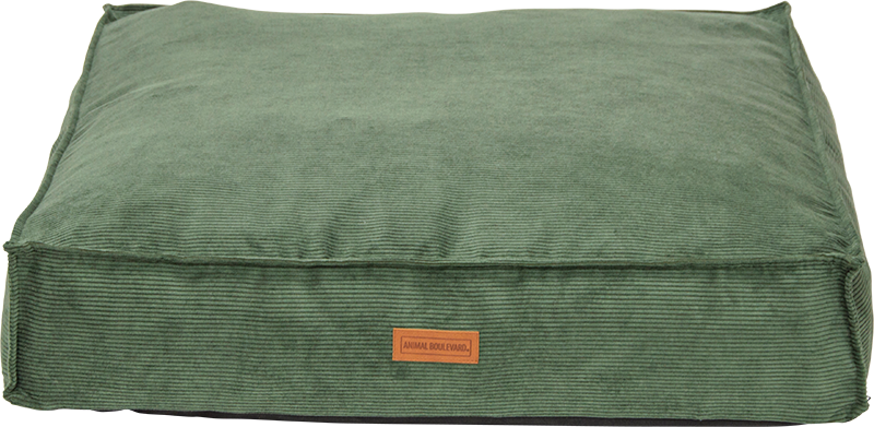 AB CORDUROY Orthopädisches Hundebett Moosgrün-L 100x100x20cm
