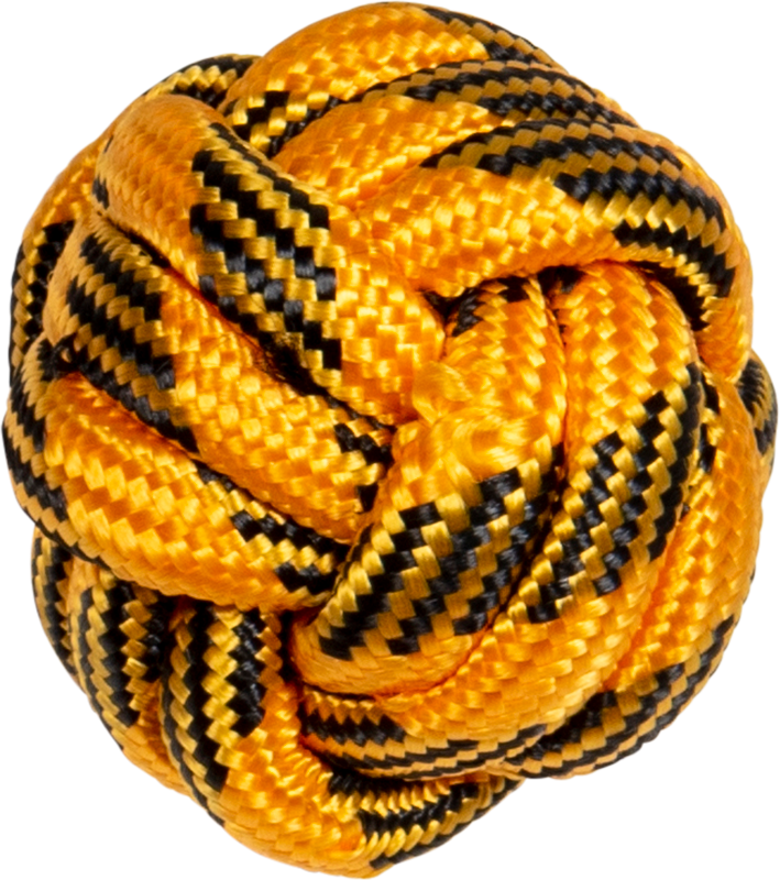 AB Touwbal Geel/Zwart-50-60g Ø6cm