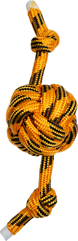 AB Tau-Ball mit 2 Knoten Gelbe/Schwarz-60-70g 22cm