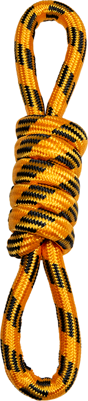 AB Kauknoten mit 2 Schlaufen Gelbe/Schwarz-120-130g 33cm