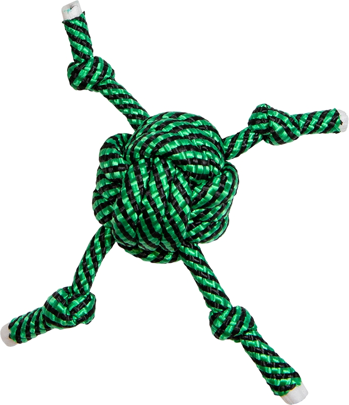 AB Touwbal met 4 Knopen Groen/Zwart-75-85g 23cm