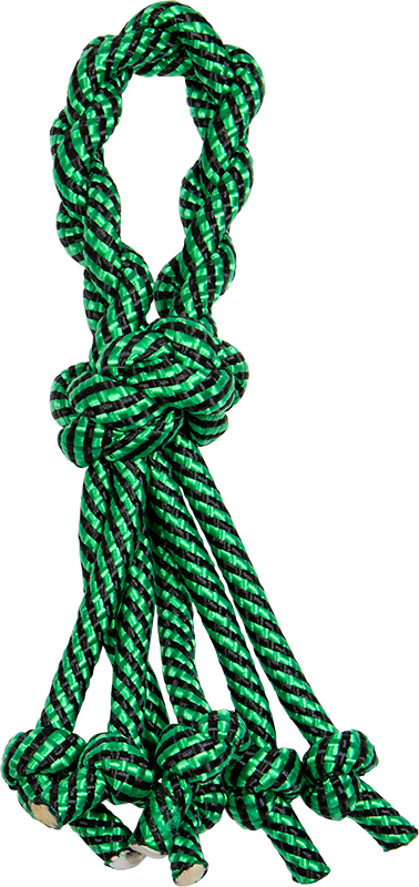 [AB50216] AB Touwlus met 6 Knopen Groen/Zwart-105-115g 30cm