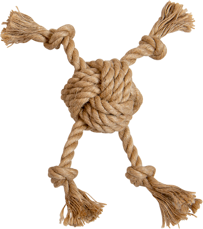 AB Balle en Corde avec 4 Noeuds Naturelle-85-95g 19cm