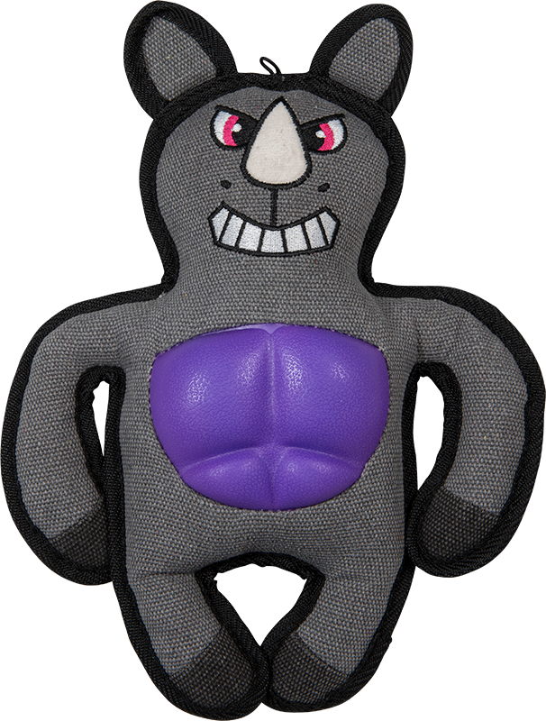 AB CANVAS TOY Rhinocéros Gris/Pourpre- 33cm