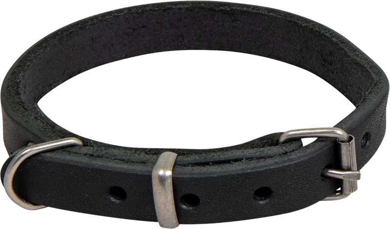 AB COUNTRY LEATHER Collar Black-12mmx21-27cm
