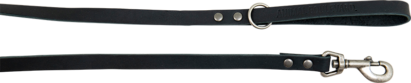 AB COUNTRY LEATHER Leash Black-16mmx130cm