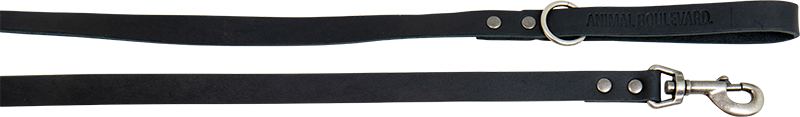 [AB30032] AB COUNTRY LEATHER HD lange Leine Schwarz-20mmx180cm