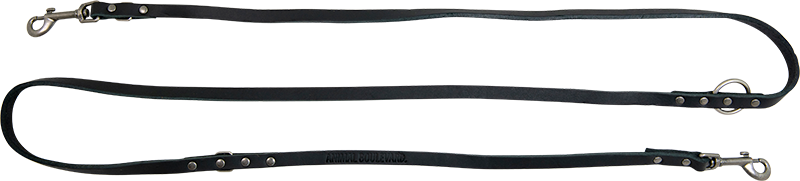 AB COUNTRY LEATHER Handenvrij leiband Zwart-12mmx200cm