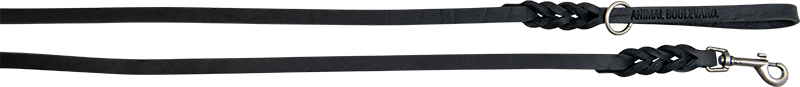 [AB30035] AB COUNTRY LEATHER Laisse tressée Noir-12mmx130cm