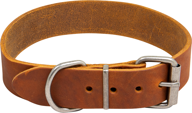 AB COUNTRY LEATHER HD collar Cognac-35mmx35-43cm
