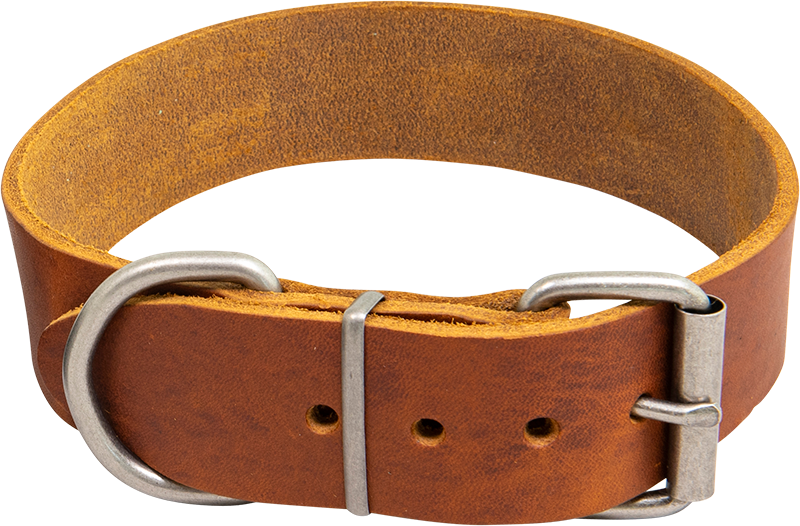 AB COUNTRY LEATHER HD Halsband Cognac-40mmx42-50cm