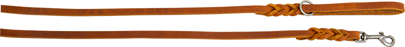 AB COUNTRY LEATHER Gevlochten  lange lijn Cognac-12mmx180cm