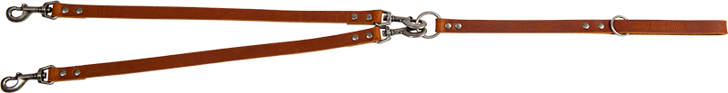 AB COUNTRY LEATHER 2-Hunde Leine Cognac-12mmx70cm