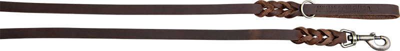AB COUNTRY LEATHER Laisse longue tressée Brun-16mmx180cm