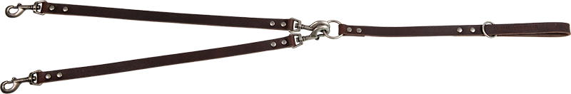 [AB30132] AB COUNTRY LEATHER 2-Hunde Leine Braun-20mmx50cm