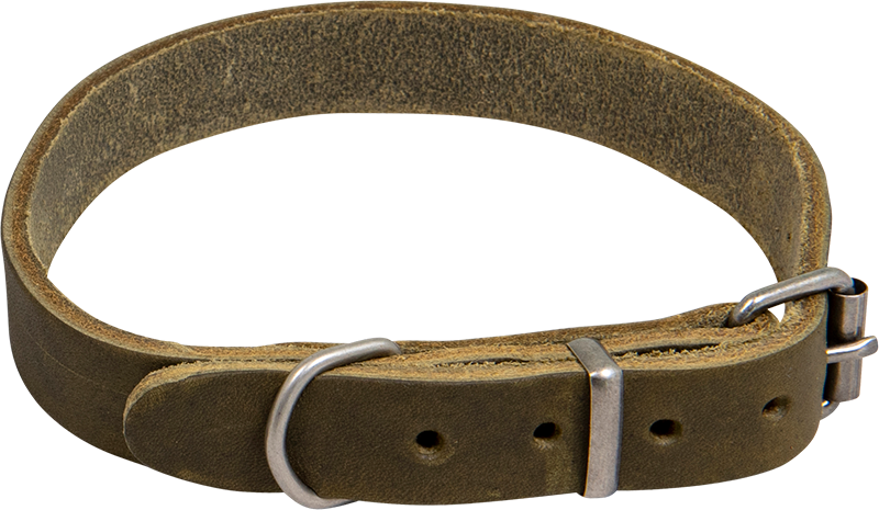 [AB30143] AB COUNTRY LEATHER Halsband Olive-12mmx21-27cm