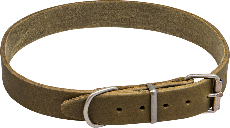 AB COUNTRY LEATHER Collar Olive-18mmx34-46cm