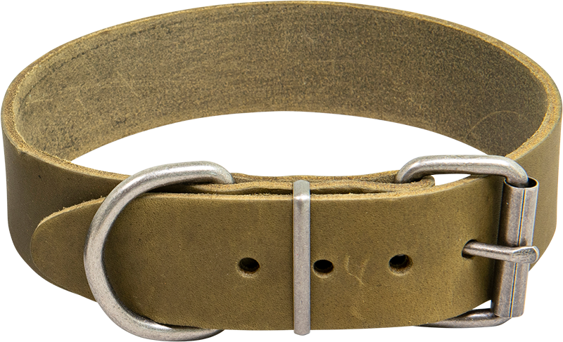 AB COUNTRY LEATHER HD Halsband Olive-35mmx45-53cm