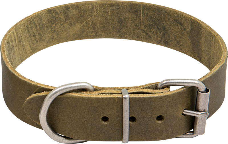 AB COUNTRY LEATHER HD Halsband Olive-40mmx52-60cm