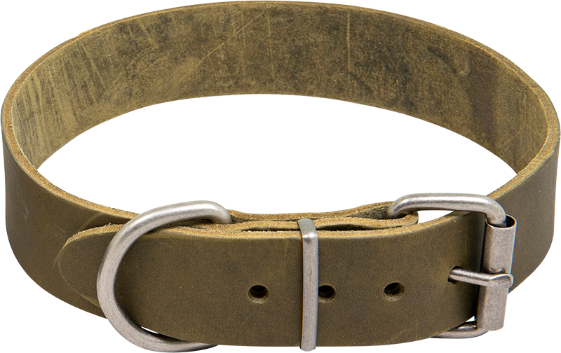 AB COUNTRY LEATHER HD collar Olive-40mmx57-65cm