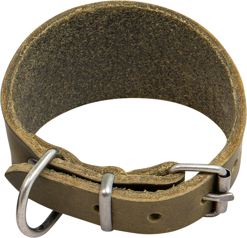AB COUNTRY LEATHER Whippet Halsband Olive-26-30cm