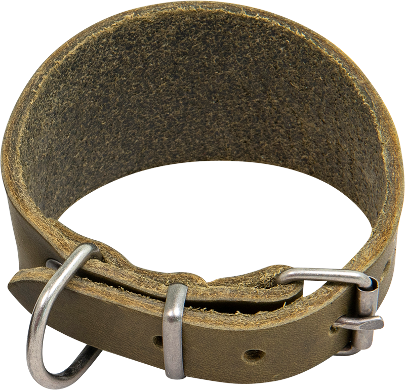 AB COUNTRY LEATHER Galgo collar Olive-28-33cm