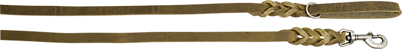AB COUNTRY LEATHER Laisse tressée Olive-16mmx130cm
