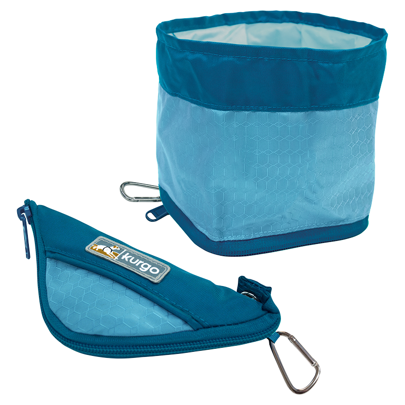 KURGO Zippy Bowl Opvoubaar drinkbakje Blauw-1,3L 18x8cm