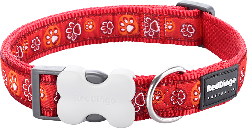 RD Collar Paw Impressions Red-XS 12mmx20-32cm