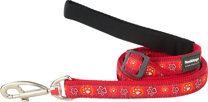 RD Leash Paw Impressions Red-XS 12mmx1,8m