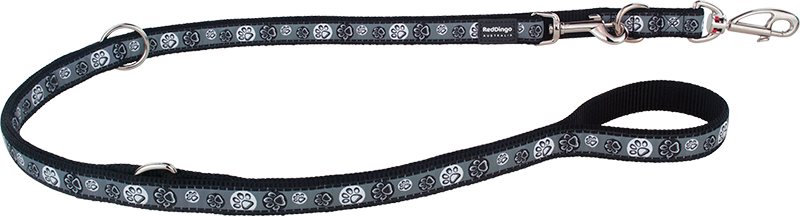 RD Laisse Multi Paw Impressions Noir-M 20mmx2,0m
