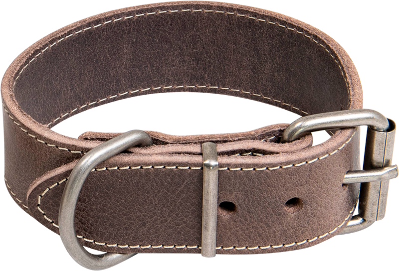 AB WAXED LEATHER Halsband Braun-35mmx45-53cm