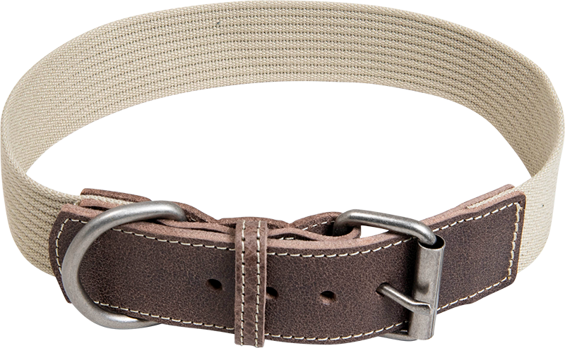 [AB30516] AB WAXED LEATHER WITH CANVAS Halsb. Bruin/Beige-40mmx46-54cm
