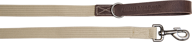 AB WAXED LEATHER WITH CANVAS Leash Brown/Beige-25mmx120cm