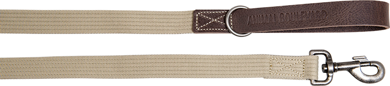 [AB30520] AB WAXED LEATHER WITH CANVAS Leine Braun/Beige-25mmx120cm