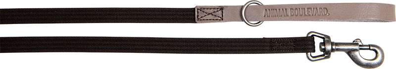 AB WAXED LEATHER WITH CANVAS Leine Grau/Braun-16mmx120cm