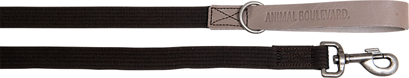 [AB30549] AB WAXED LEATHER WITH CANVAS Laisse Gris/Brun-25mmx120cm