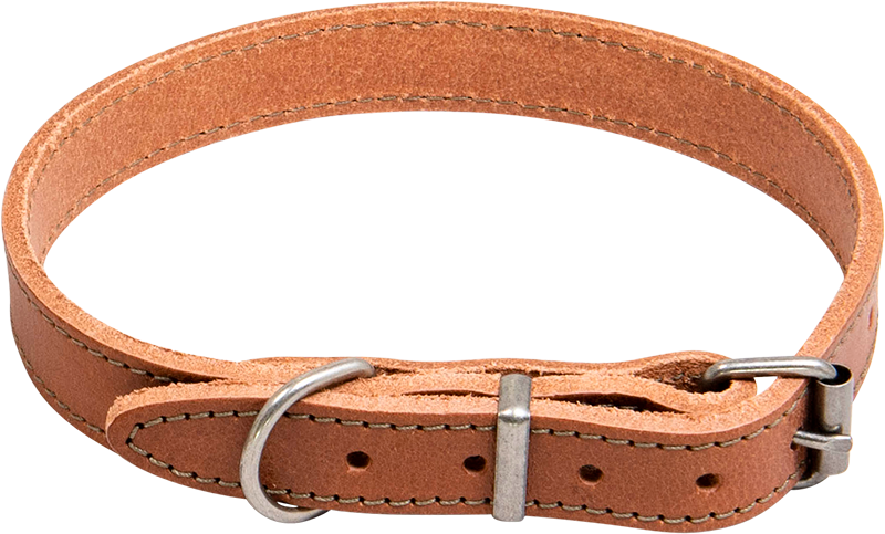 [AB30558] AB WAXED LEATHER Halsband Cognac-16mmx25-36cm