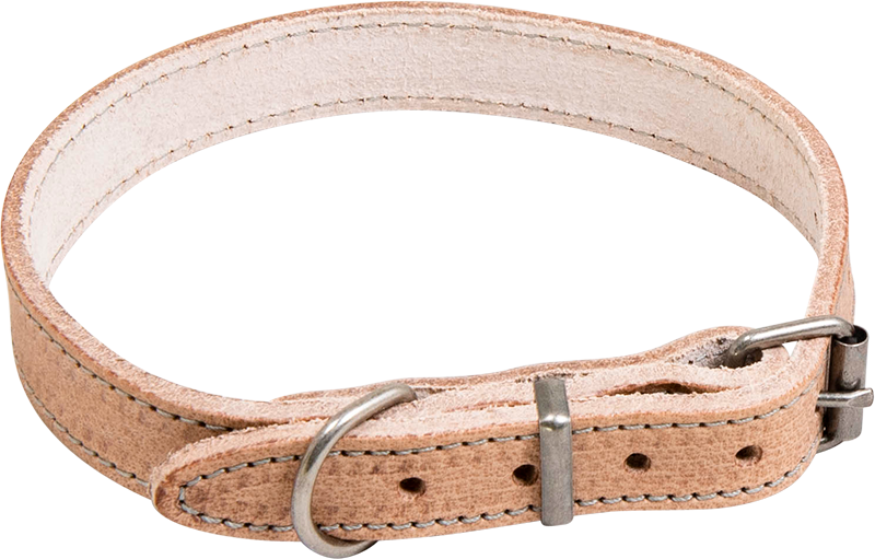 AB WAXED LEATHER Collar Natural-22mmx40-51cm