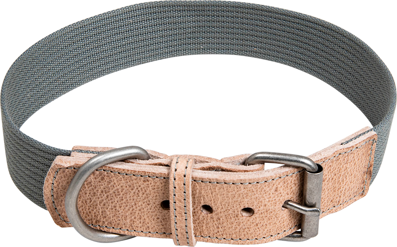 AB WAXED LEATHER WITH CANVAS Collier Nat/Gr-25mmx52-60cm