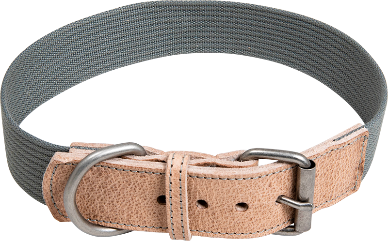 AB WAXED LEATHER WITH CANVAS Collier Nat/Gr-40mmx46-54cm