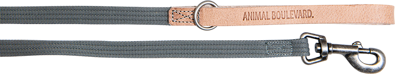 [AB30606] AB WAXED LEATHER WITH CANVAS Leash Nat/Gr-16mmx120cm