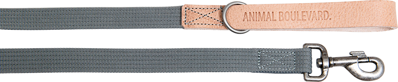 [AB30607] AB WAXED LEATHER WITH CANVAS Leine Nat/Gr-25mmx120cm