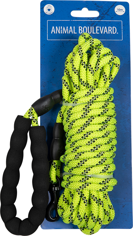 AB SAFETY Laisse à pister avec poignée EVA Jaune-8mmx10m