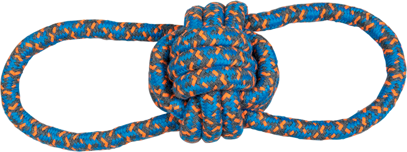 [AB50242] AB ROPE TOY Ball mit 2 Schlaufen Beige-245g Ø10x32cm